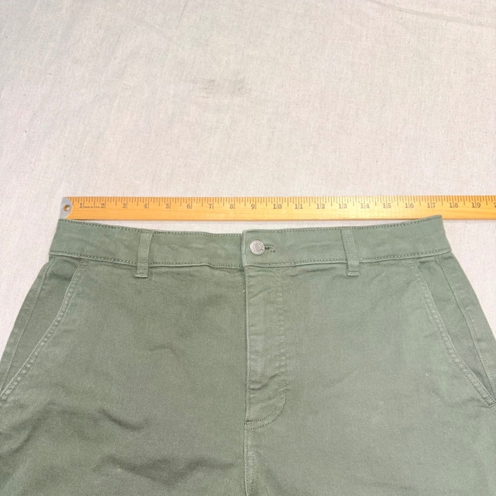 Everlane Fatigue Green Organic Cotton Straight Leg Pant 14R High Rise Chino - Picture 7 of 8